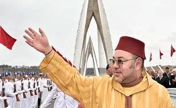 Juillet 2016, Sa Majesté le Roi Mohammed VI inaugure le pont à haubans de Rabat